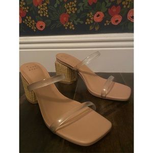 A New Day, nude block heels, size 8